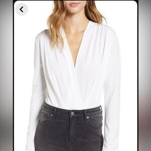 Prima Surplice Bodysuit, White, XL, NWT